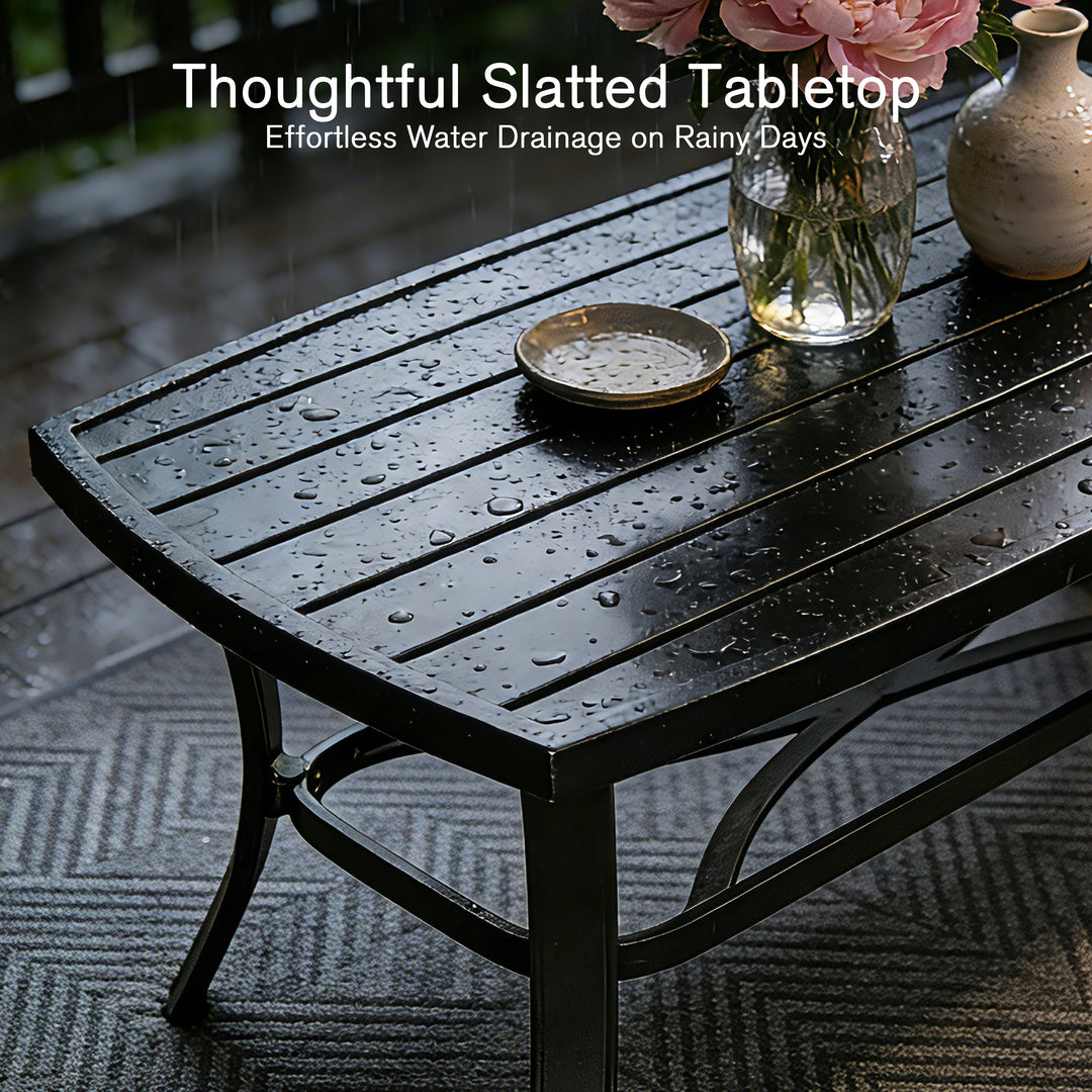 Patio Time 4-Piece Aluminum Outdoor Conversation Set with Lattice Backrest