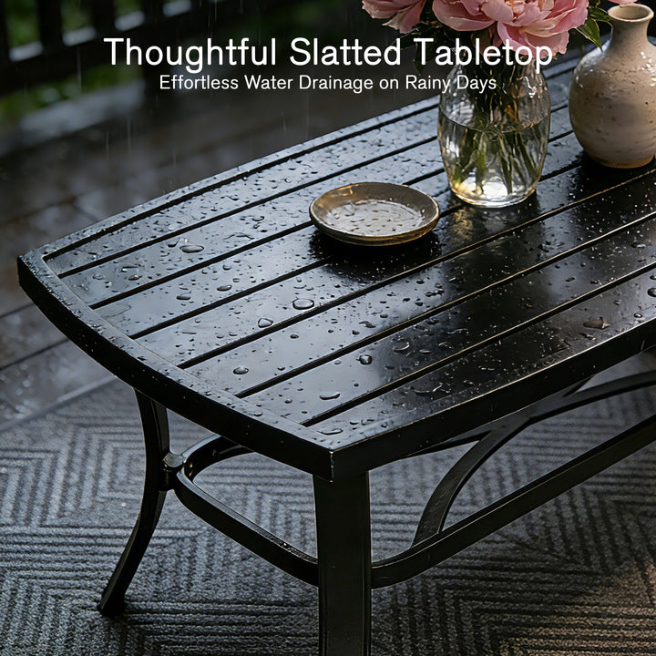 Patio Time 4-Piece Aluminum Outdoor Conversation Set with Lattice Backrest