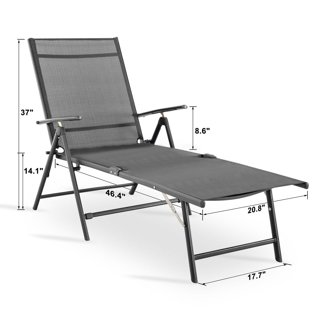 Nuu Garden Outdoor Chaise Lounge Chair LS104-GR grey, aluminum