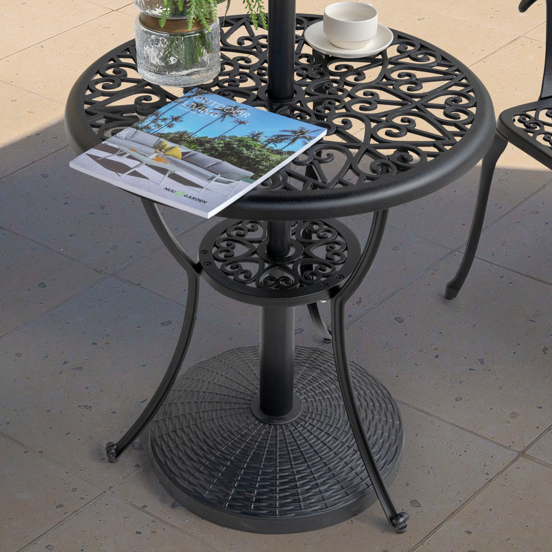 hanover outdoor furniture black patio umbrella base Nuu Garden Umbrella Base | black, heavy-duty resin, weather resistant