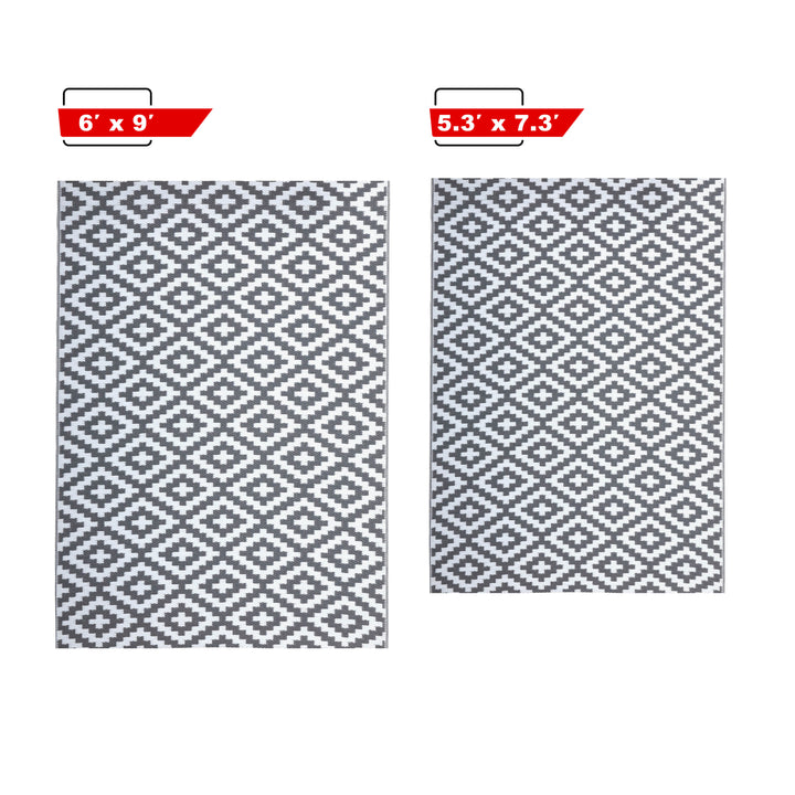 Outdoor Reversible Mats Rectangle Area Rugs, Plastic Straw Rug, Large Floor Mat and Rug for Outdoors, RV, Patio, Backyard, Deck, Picnic, Beach, Trailer, Camping