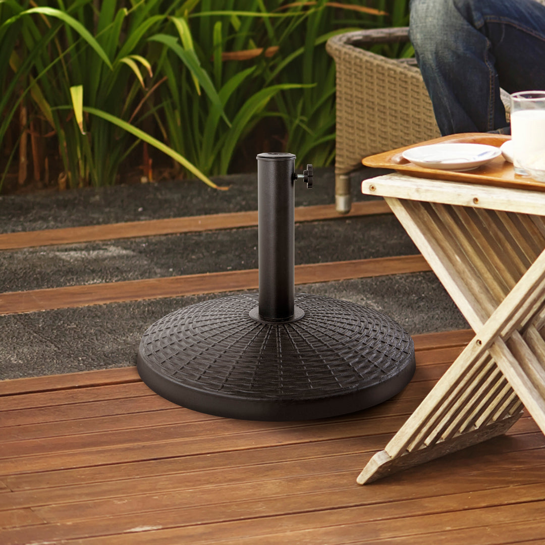base for patio table umbrella Nuu Garden Umbrella Base | black, heavy-duty resin, weather resistant