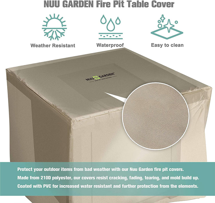 34 Inch Square Fire Pit Cover, PVC
