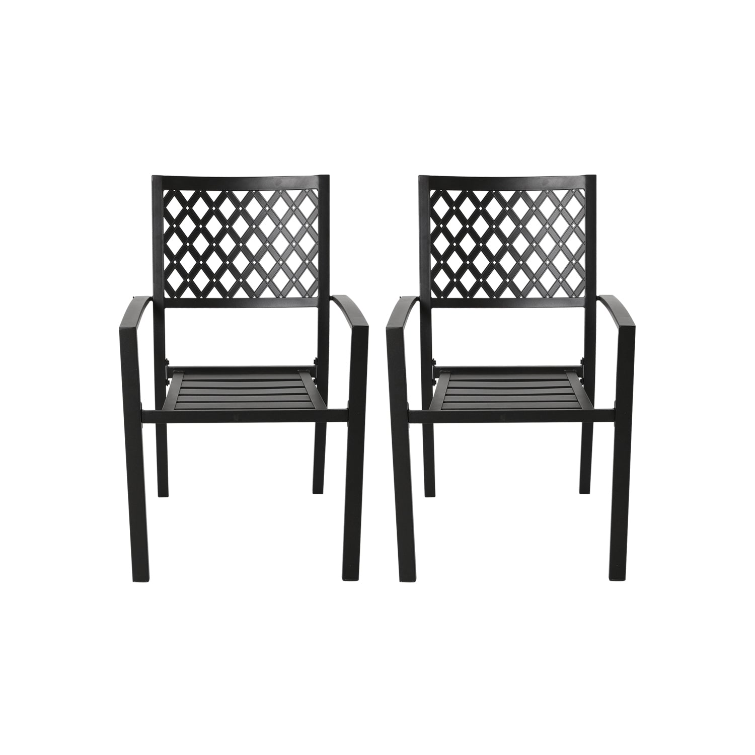 Nuu garden 2pc iron dining chairs without cushions sale