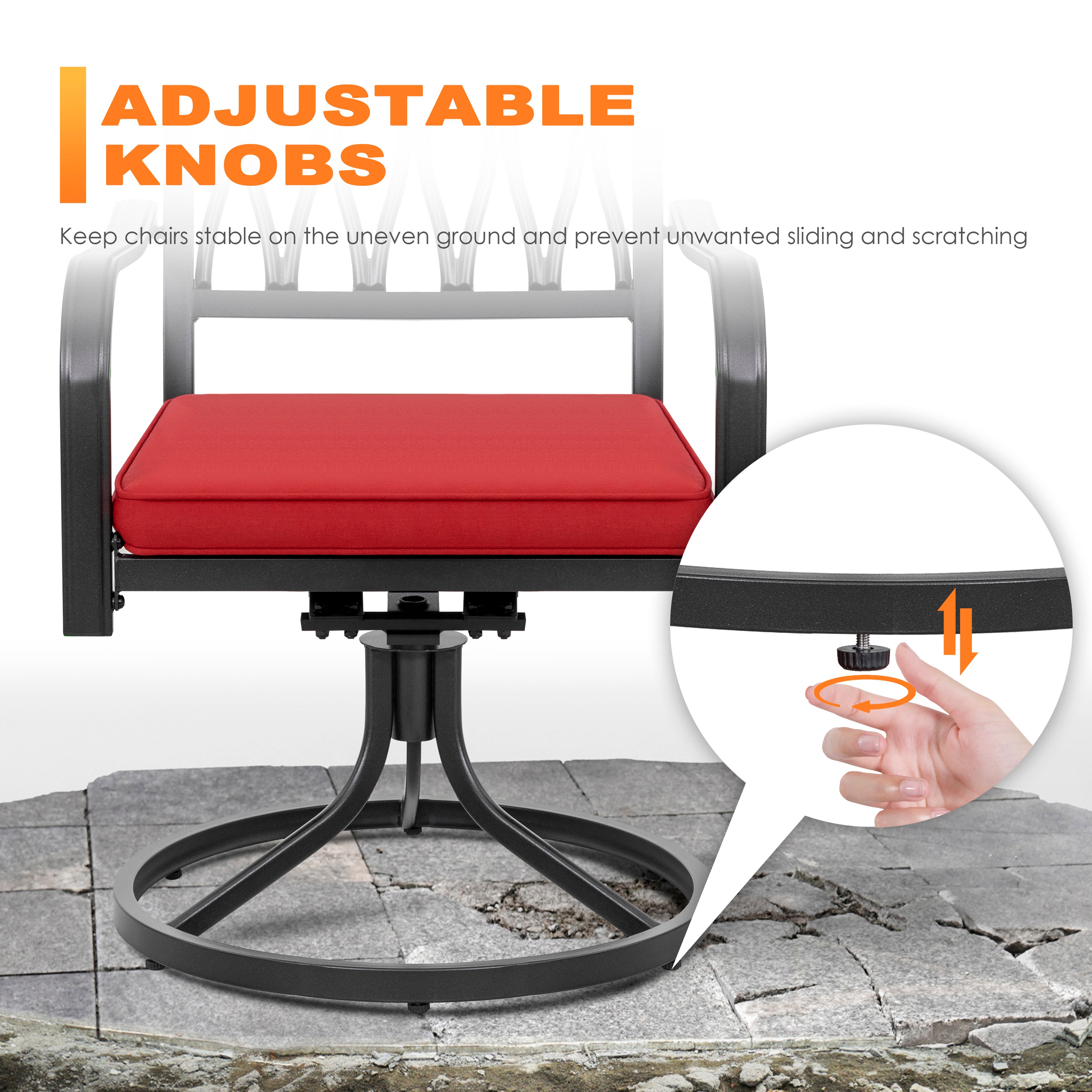 Nuu Garden 2Pcs Metal Stacking Dining Chairs DB150S | red