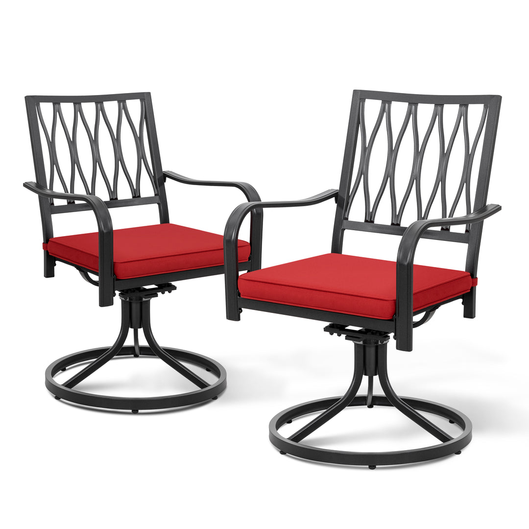 Nuu Garden 2Pcs Metal Stacking Dining Chairs DB150S red