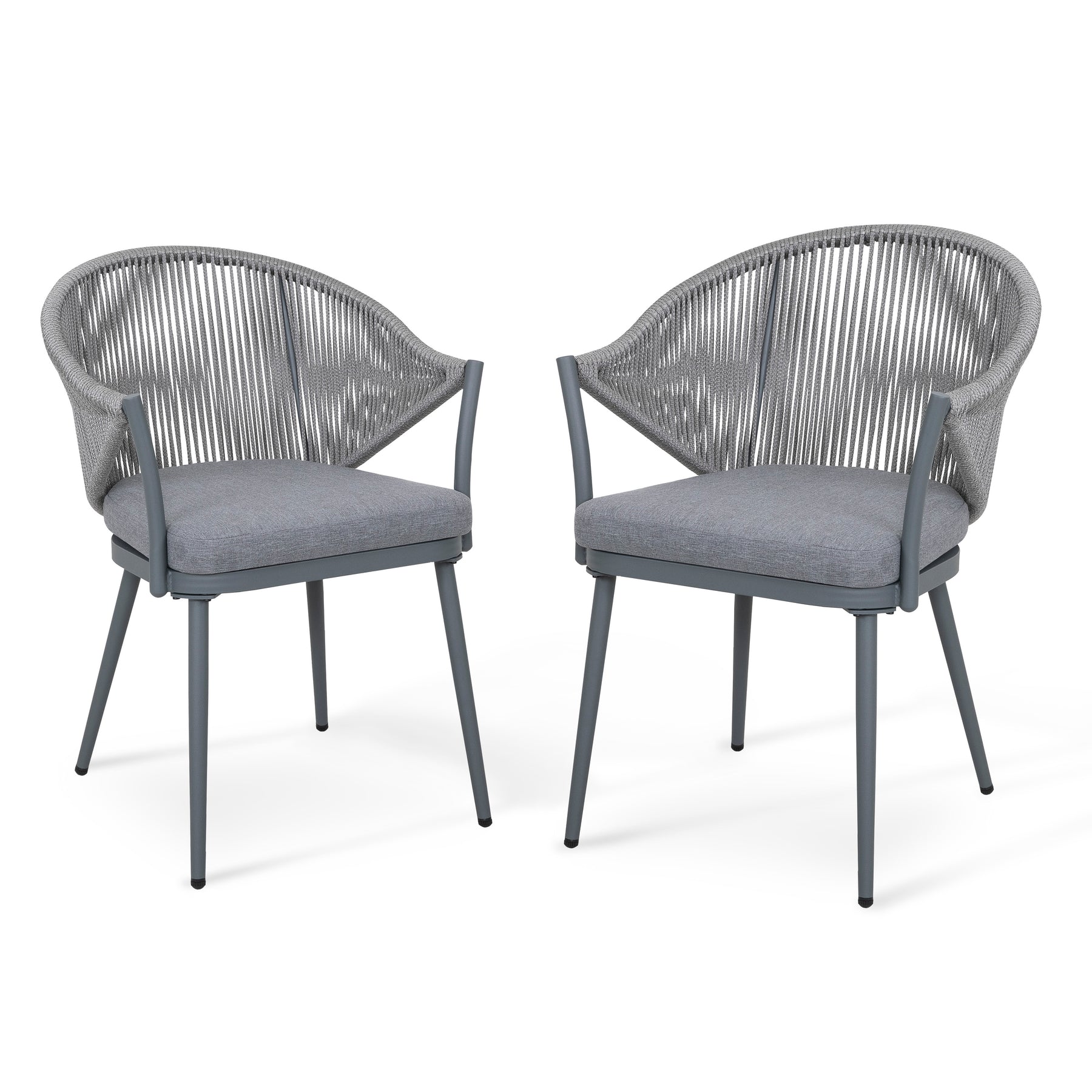 Nuu Garden 2Pcs Dining Chairs Set DW201 beige, gray, aluminum