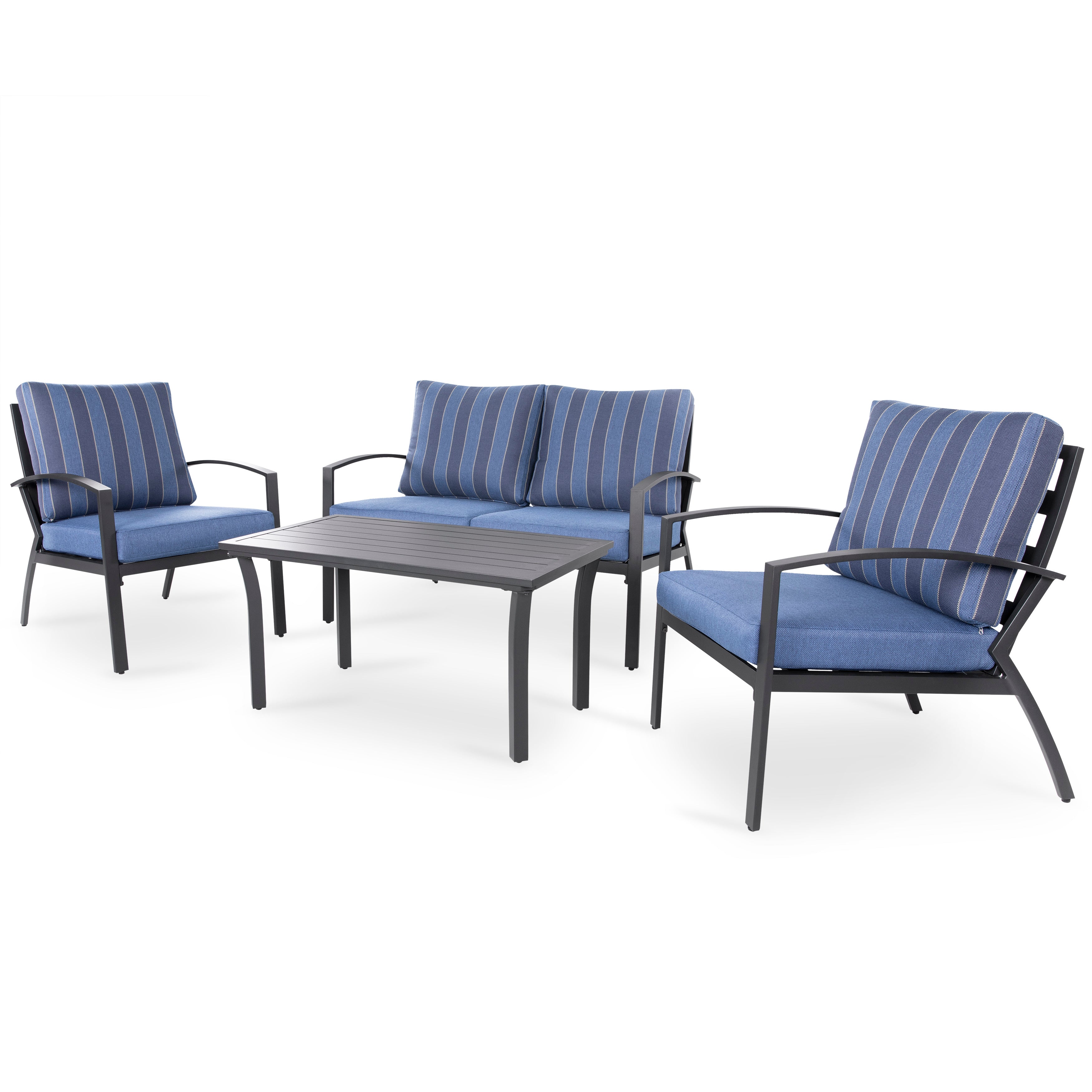 Nuu Garden 4pcs Aluminum Sofa Set SAS012-01 | blue, aluminum