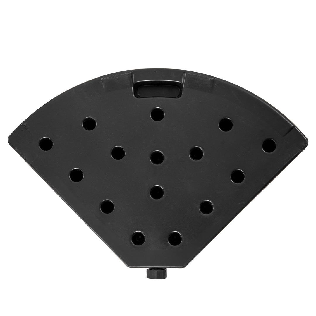 Outdoor 4-Piece 52L Fan-shaped Patio Umbrella Base, HDPE Plastic, Black