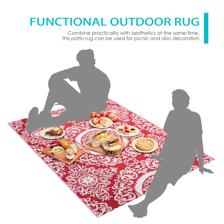 Outdoor Rug, Plastic Straw Foldable Area Rug Indoor Outdoor Carpet for Patio Decor Balcony Camping Picnic RV