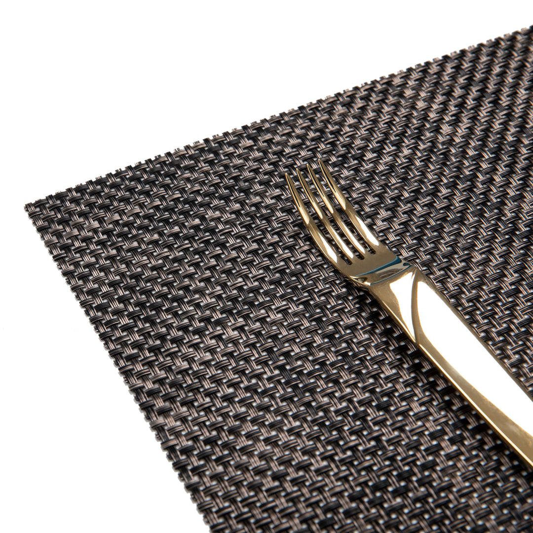 Set Of 4 Placemats Non-Slip Heat Resistant Dining Vinyl Woven Table Mats  Pads
