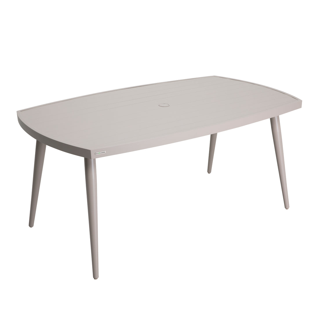 66 Inch Aluminum Dining Table with Umbrella Hole