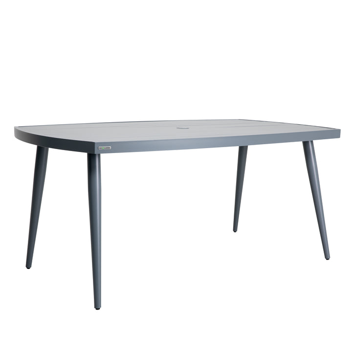 66 Inch Aluminum Dining Table with Umbrella Hole