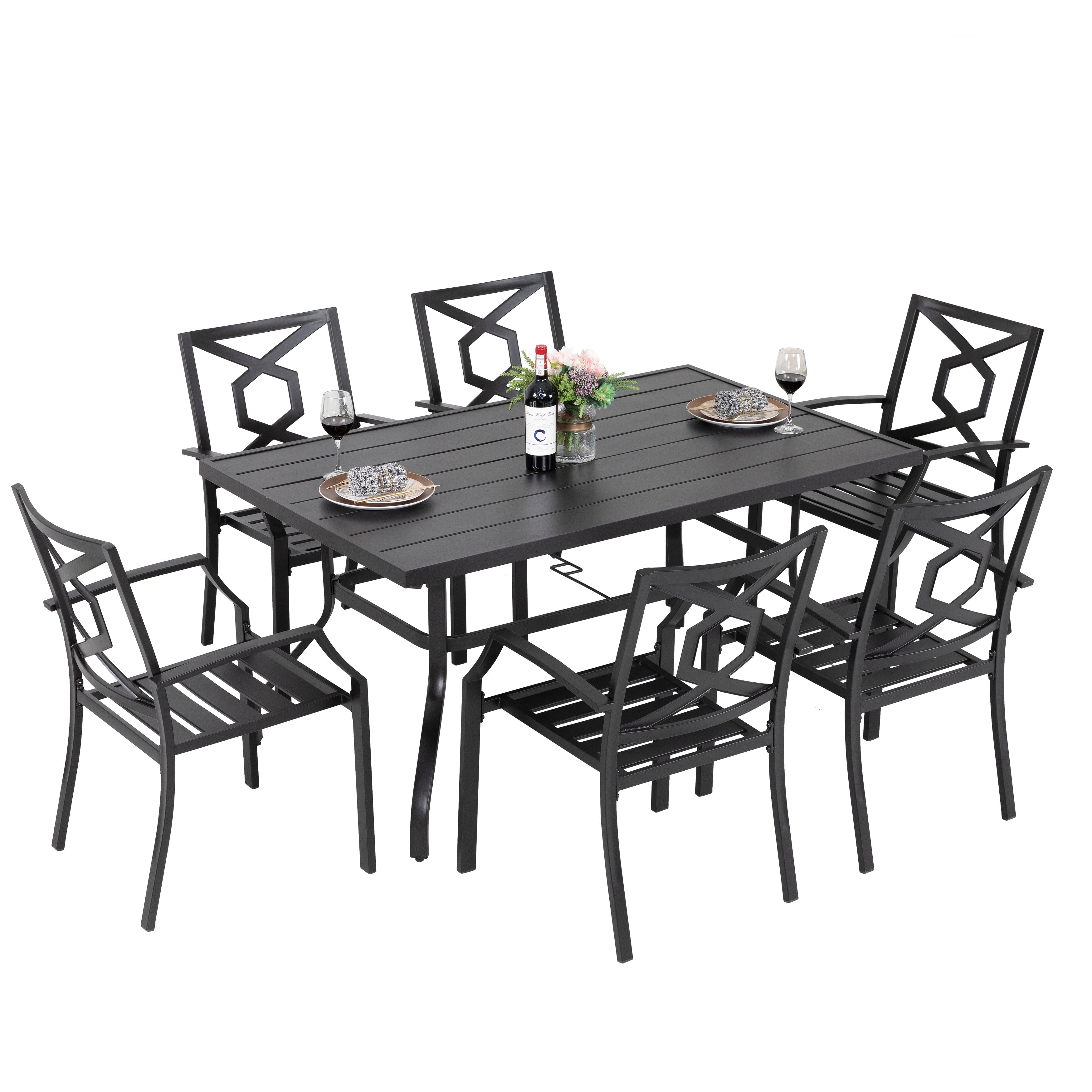 Steel dining table discount set