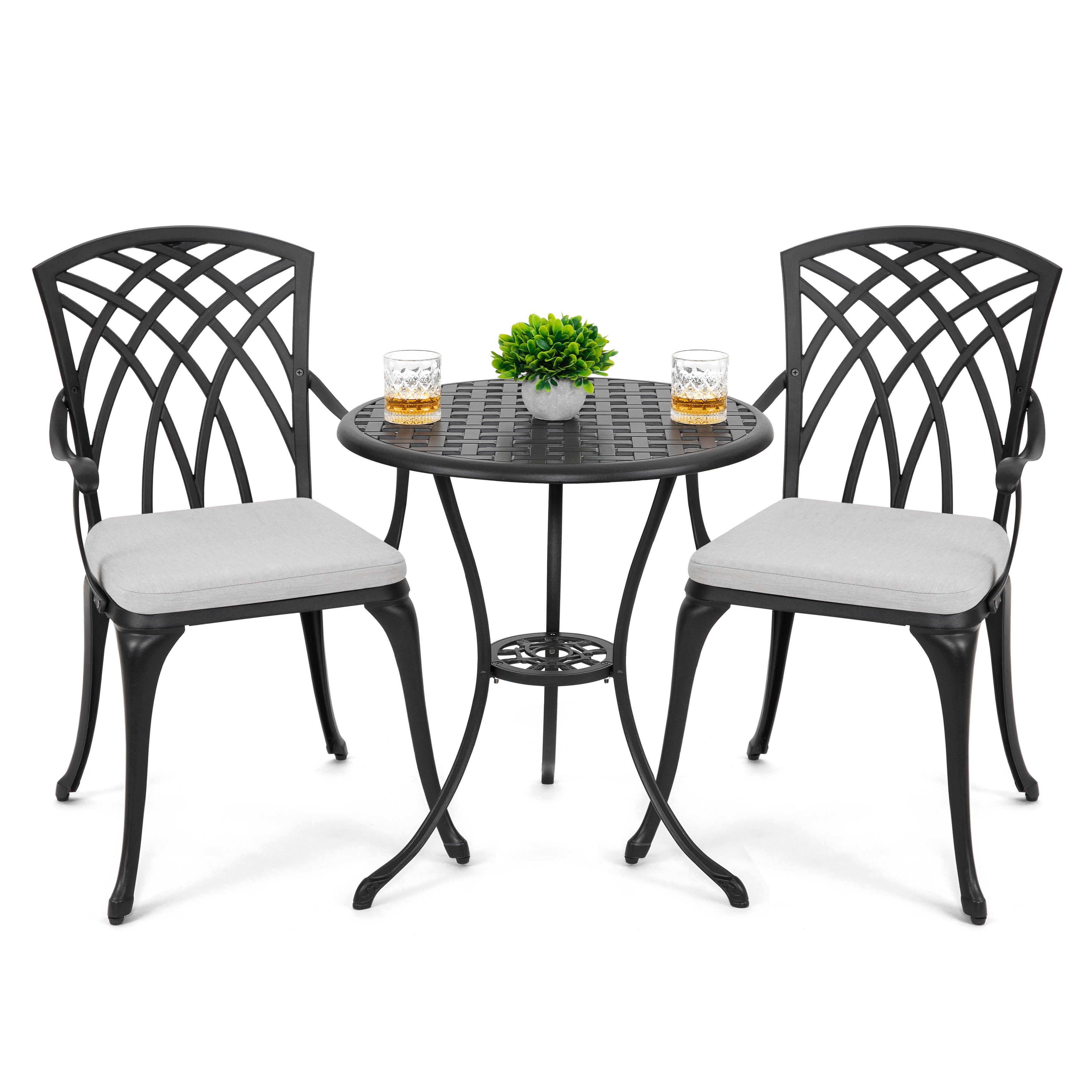 3 piece outdoor bistro set white hot sale