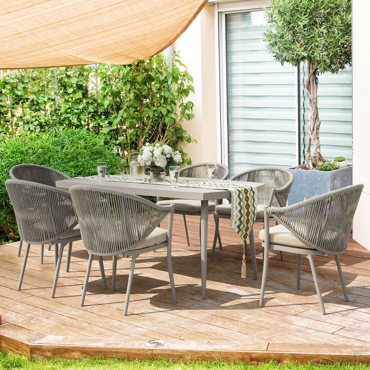 7 Pieces Outdoor Dining Set - Cast Aluminum Patio Furniture Conversation Sets
